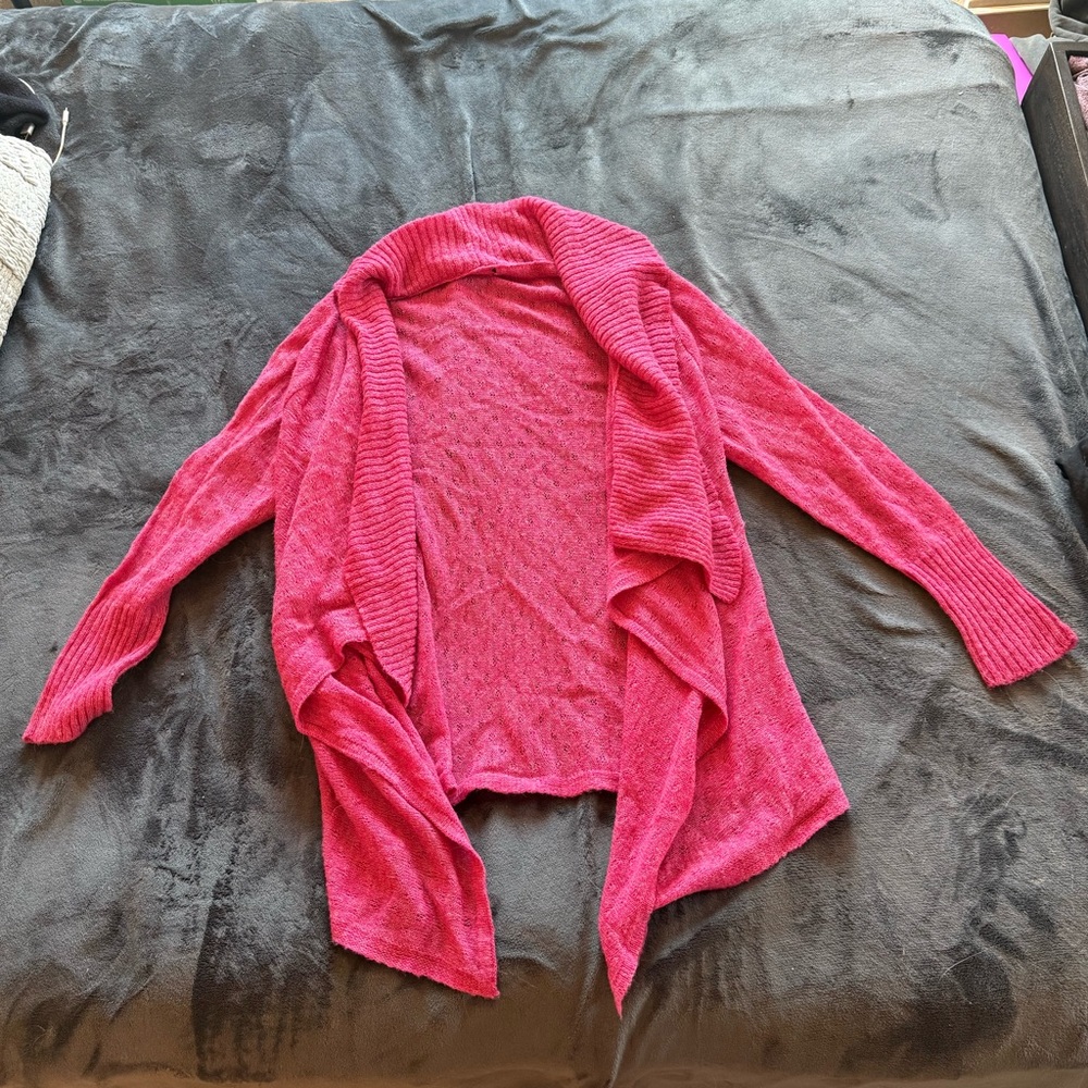 Women's Pink Open Front Cardigan Sweater
